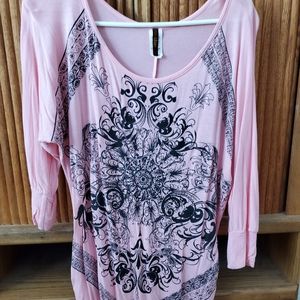 Pink and Black Mandala shirt